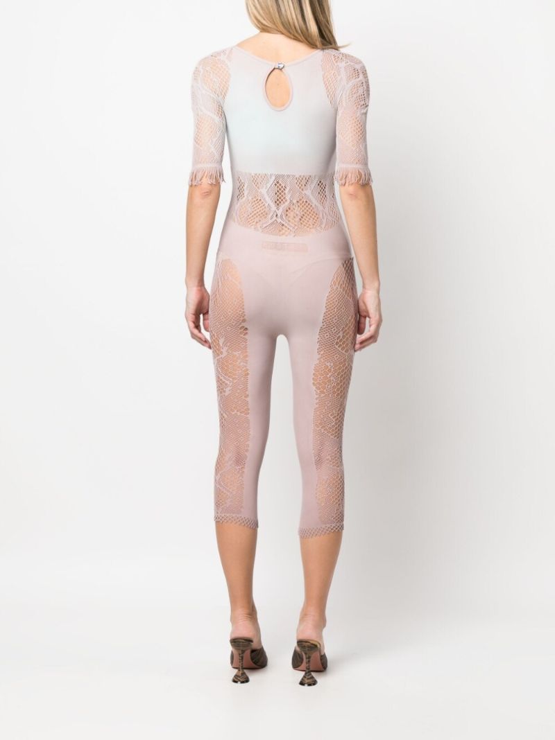 Pink Lace Panel Playsuit