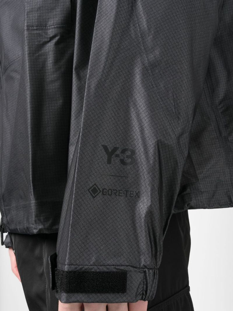 Grey Logo Print Hooded Jacket