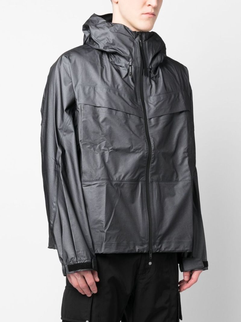 Grey Logo Print Hooded Jacket