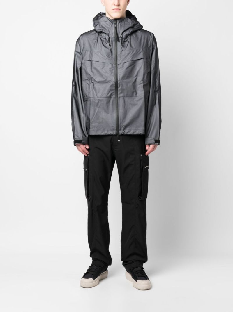 Grey Logo Print Hooded Jacket