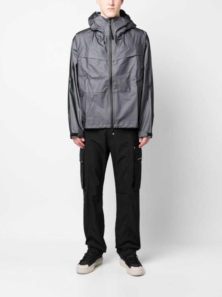 Grey Logo Print Hooded Jacket