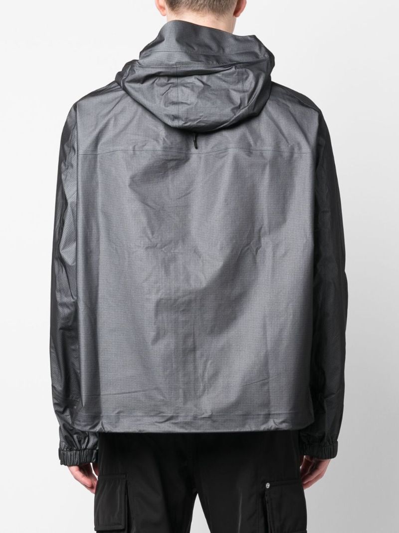 Grey Logo Print Hooded Jacket