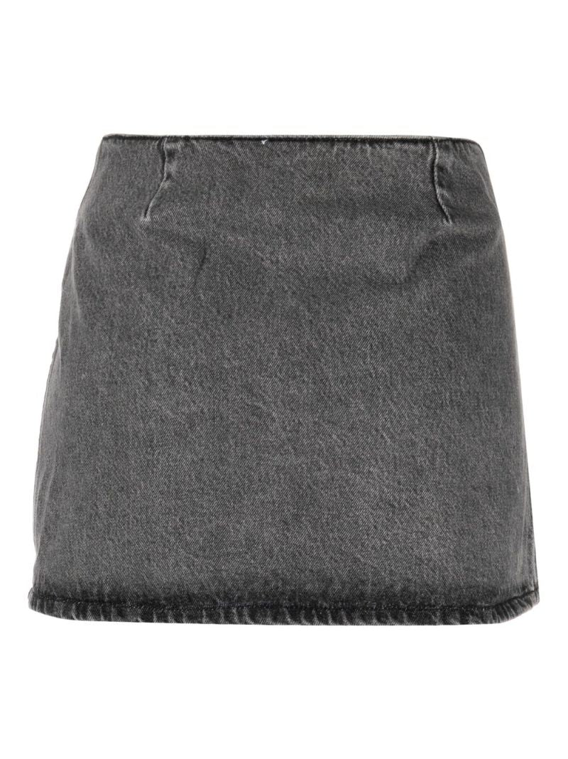 Grey Wrap Mini Skirt