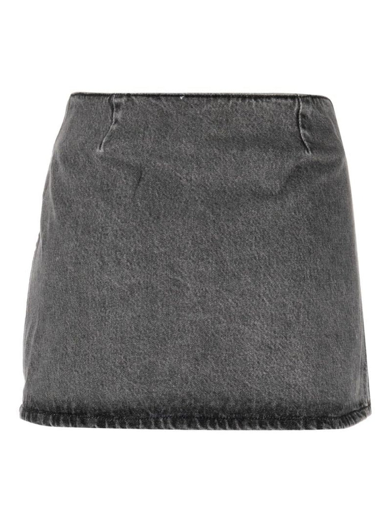 Grey Wrap Mini Skirt