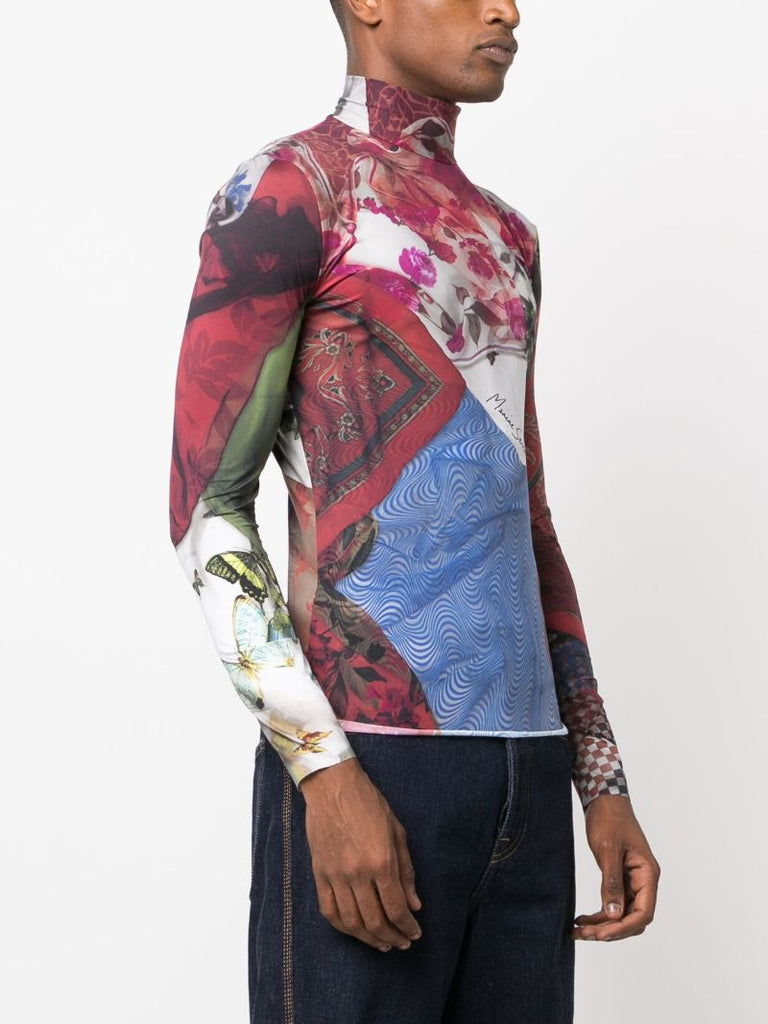 Multicolour Scarves Print Long Sleeve T-shirt