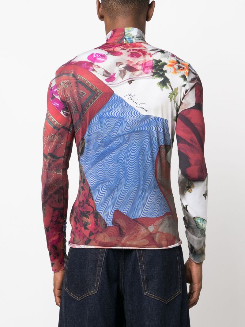 Multicolour Scarves Print Long Sleeve T-shirt
