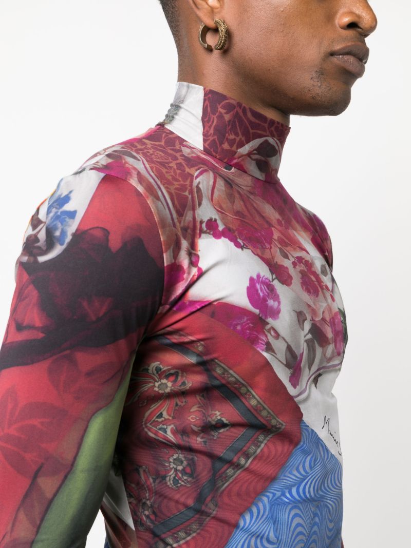 Multicolour Scarves Print Long Sleeve T-shirt