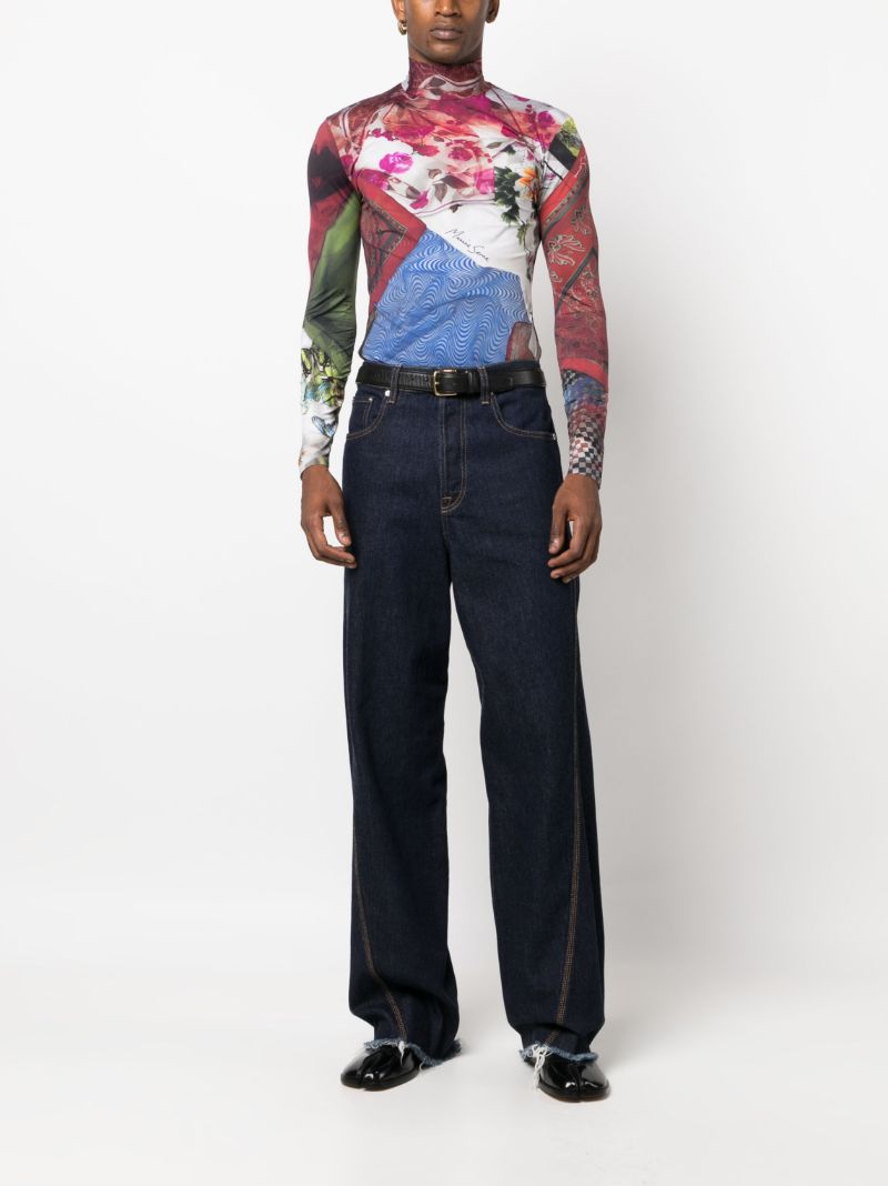 Multicolour Scarves Print Long Sleeve T-shirt