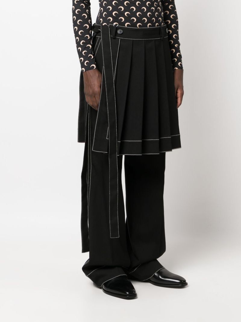Black Pleated Skirt Straight-leg Trousers