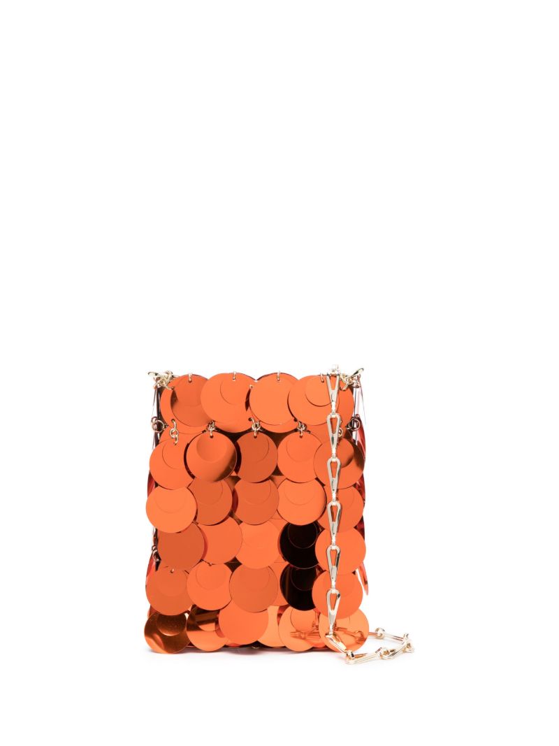 Orange Mini Sparkle Paillette Cross-body Bag