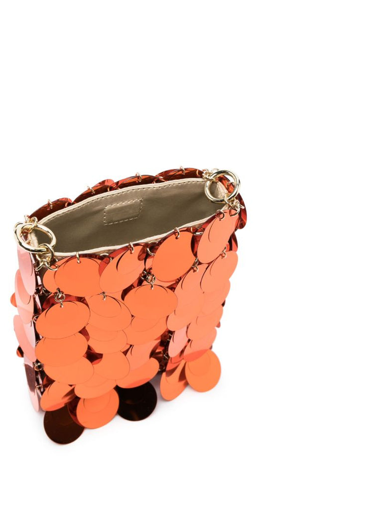 Orange Mini Sparkle Paillette Cross-body Bag