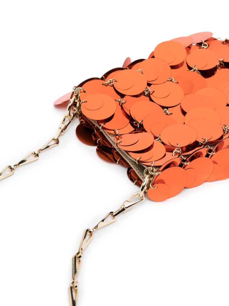 Orange Mini Sparkle Paillette Cross-body Bag
