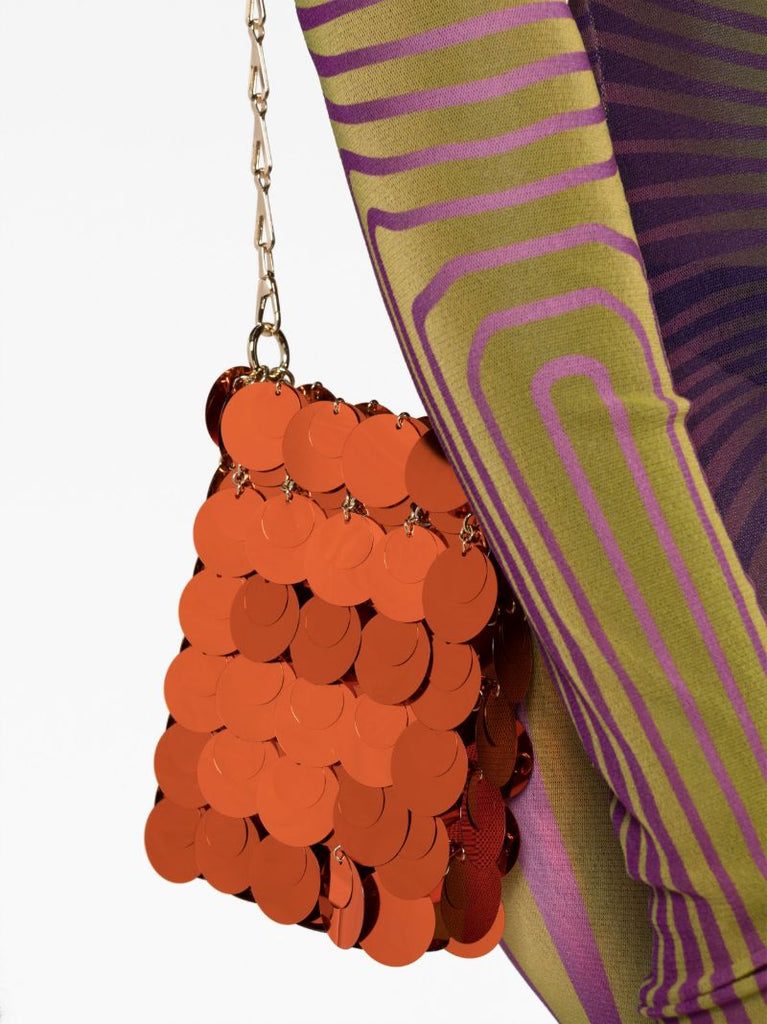 Orange Mini Sparkle Paillette Cross-body Bag