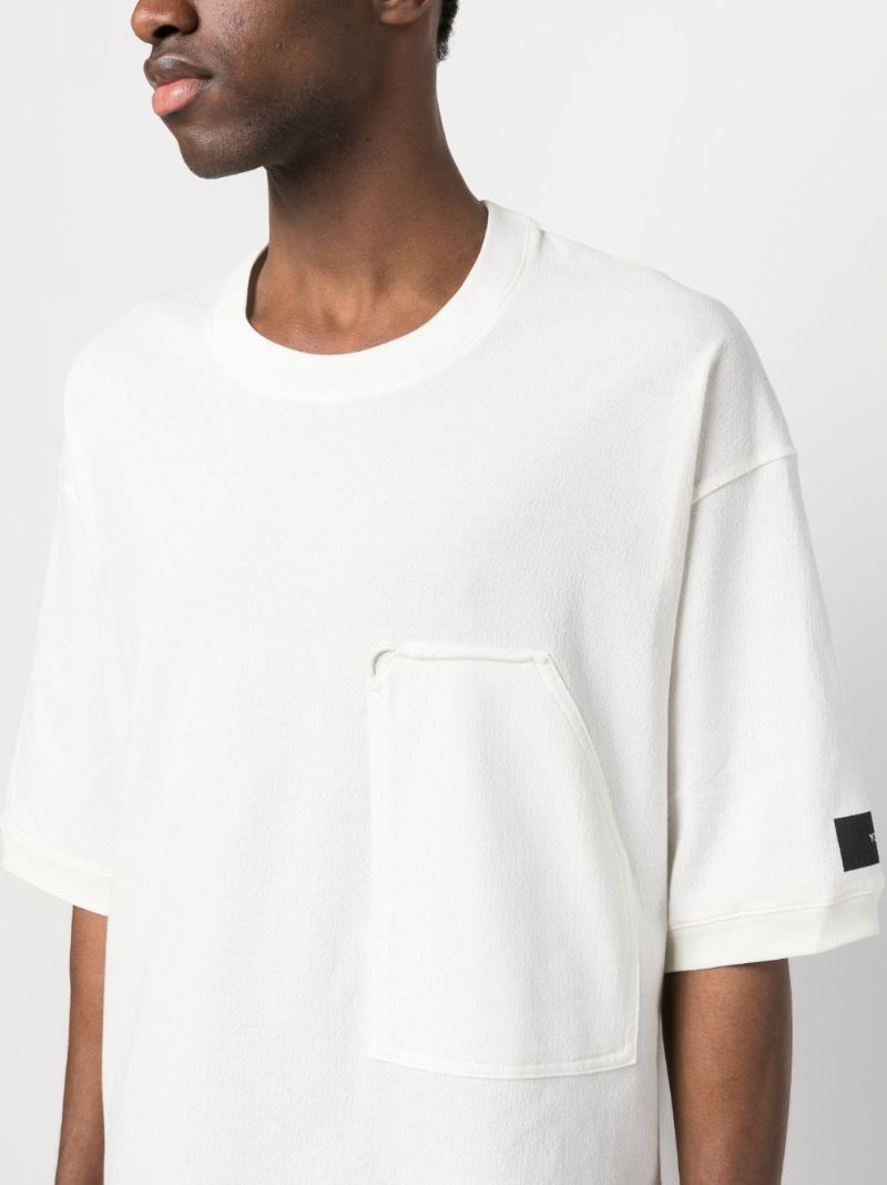 White Crepe Pocket Short-sleeve T-shirt