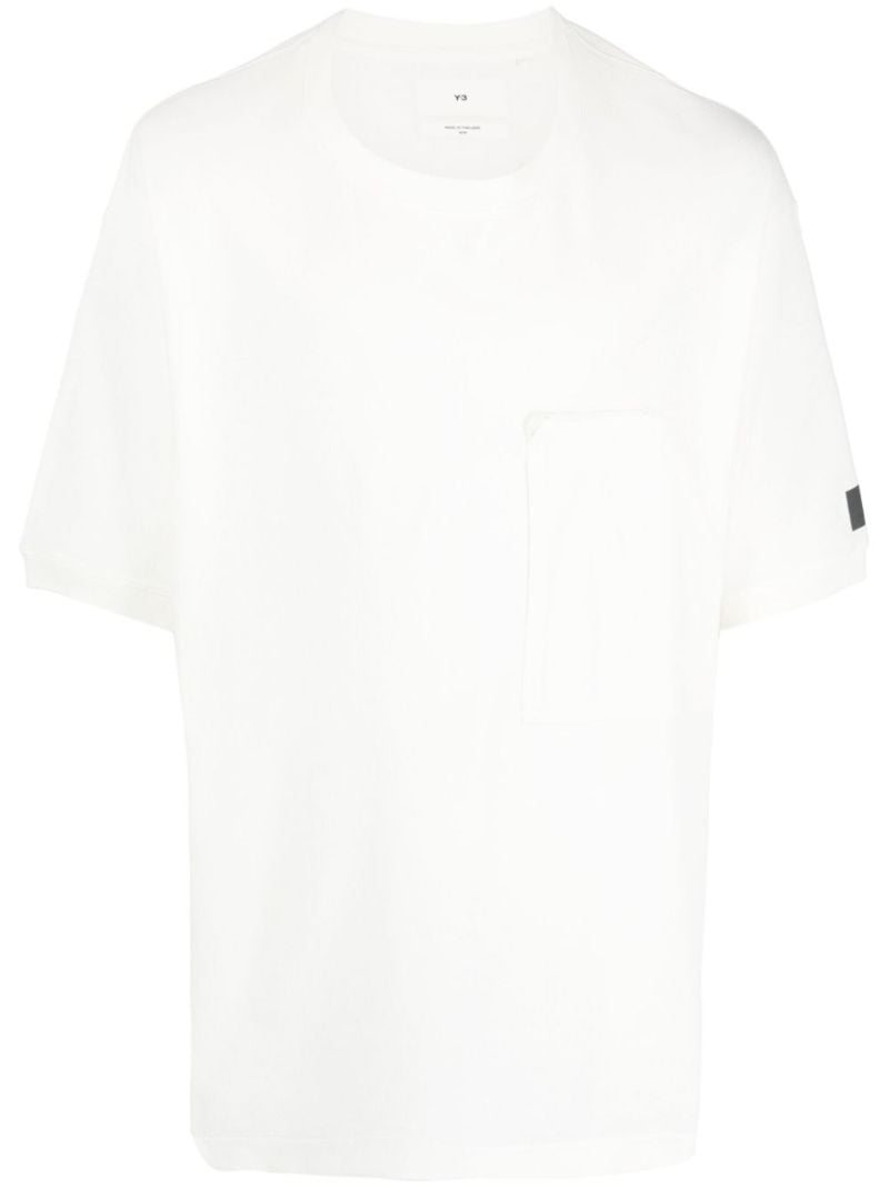 White Crepe Pocket Short-sleeve T-shirt