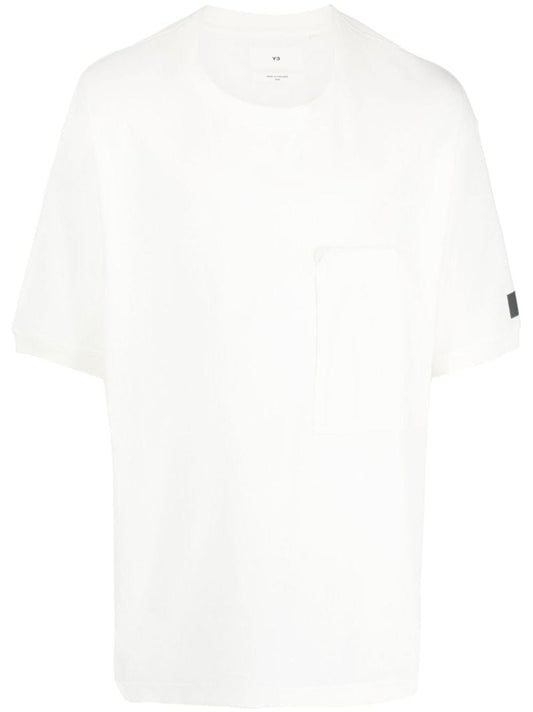 White Crepe Pocket Short-sleeve T-shirt