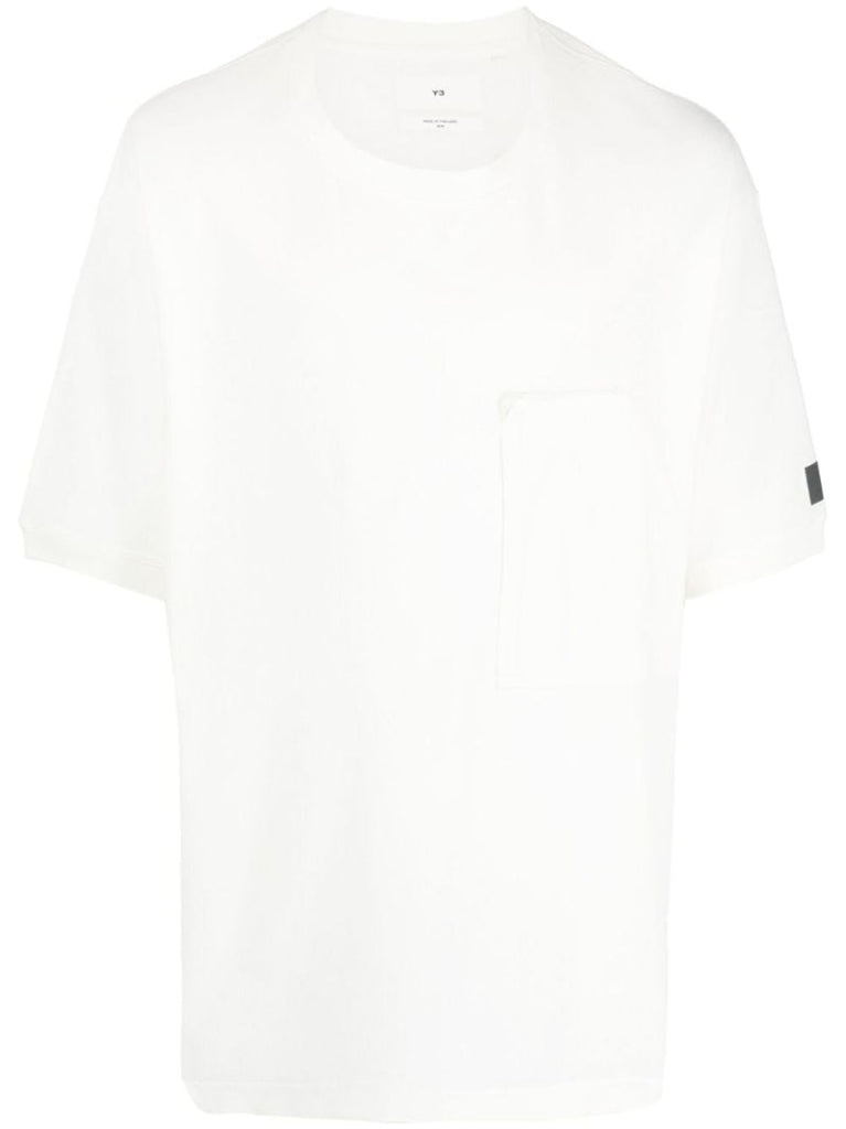 White Crepe Pocket Short-sleeve T-shirt