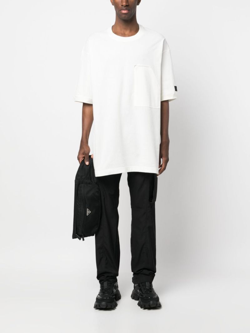 White Crepe Pocket Short-sleeve T-shirt