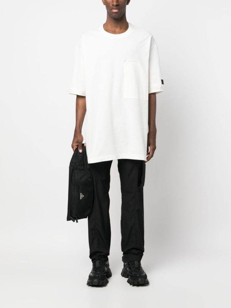 White Crepe Pocket Short-sleeve T-shirt