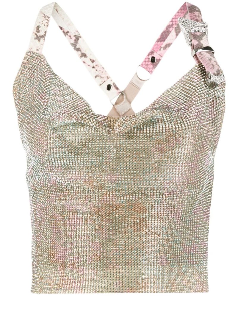 Blue Bambi Crystal Chain Mail Top
