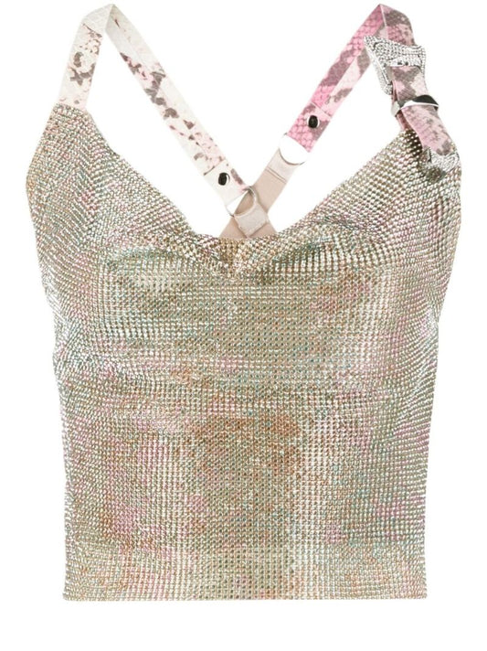 Blue Bambi Crystal Chain Mail Top