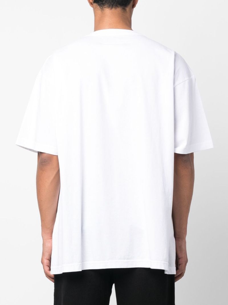 White Numerical Logo Print T-shirt