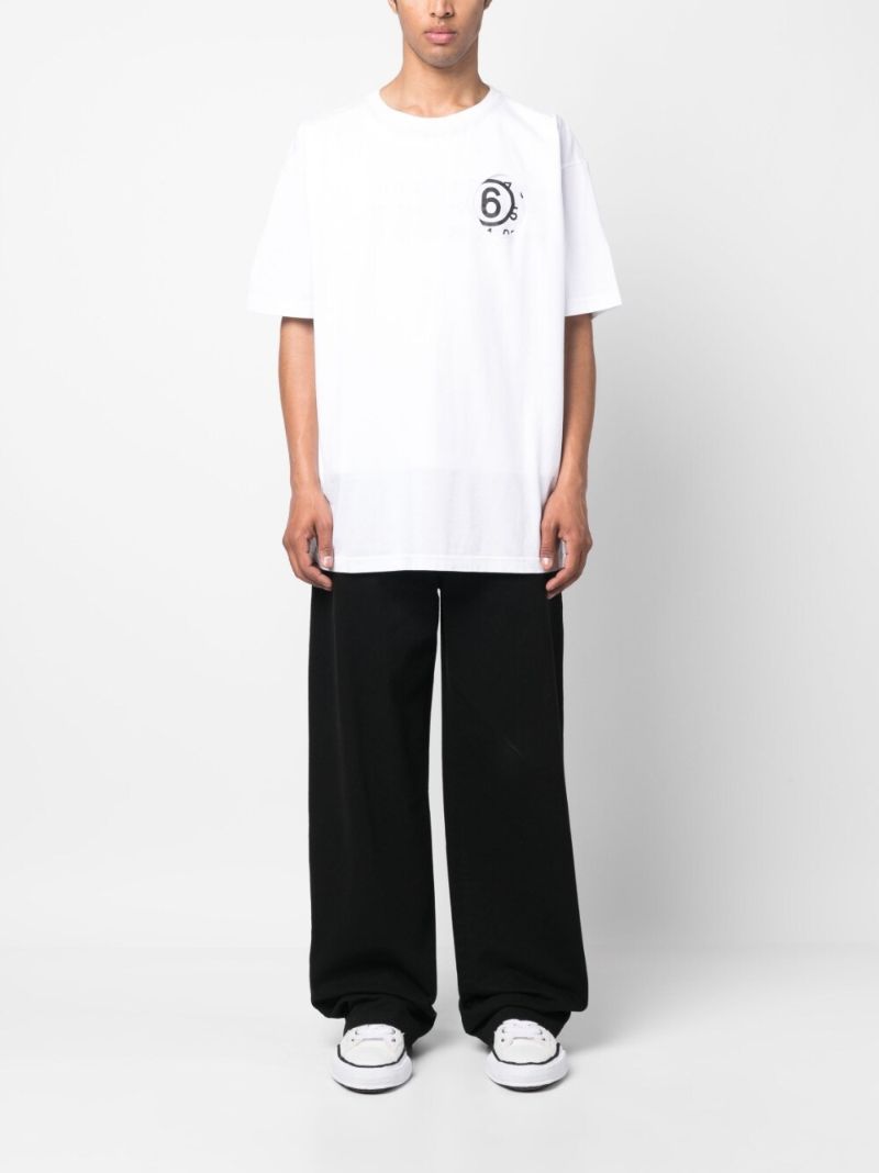 White Numerical Logo Print T-shirt