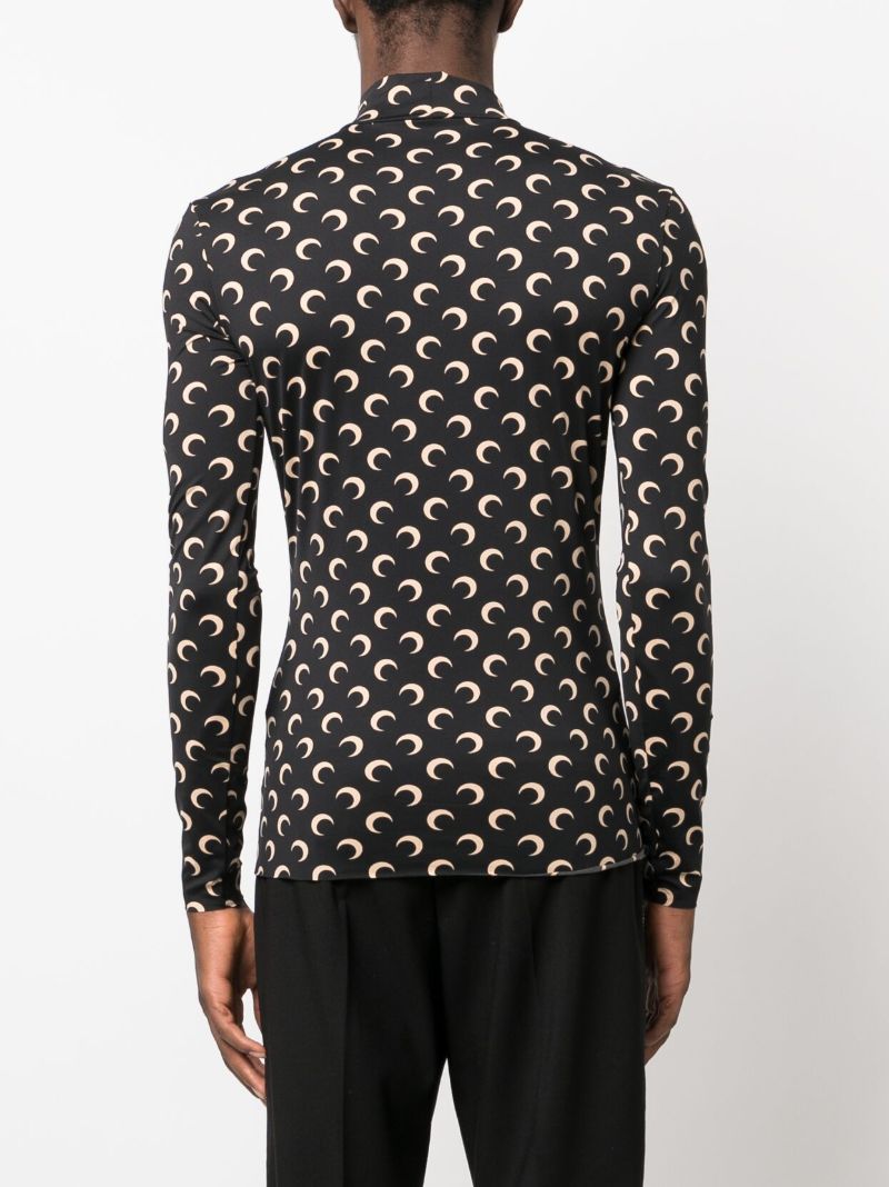 Black Crescent Moon Print Top