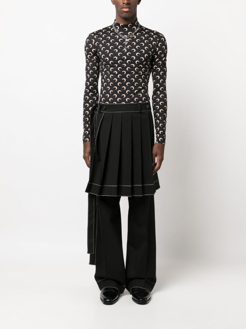 Black Crescent Moon Print Top