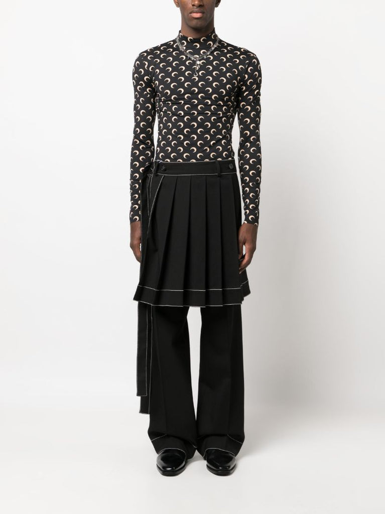 Black Crescent Moon Print Top