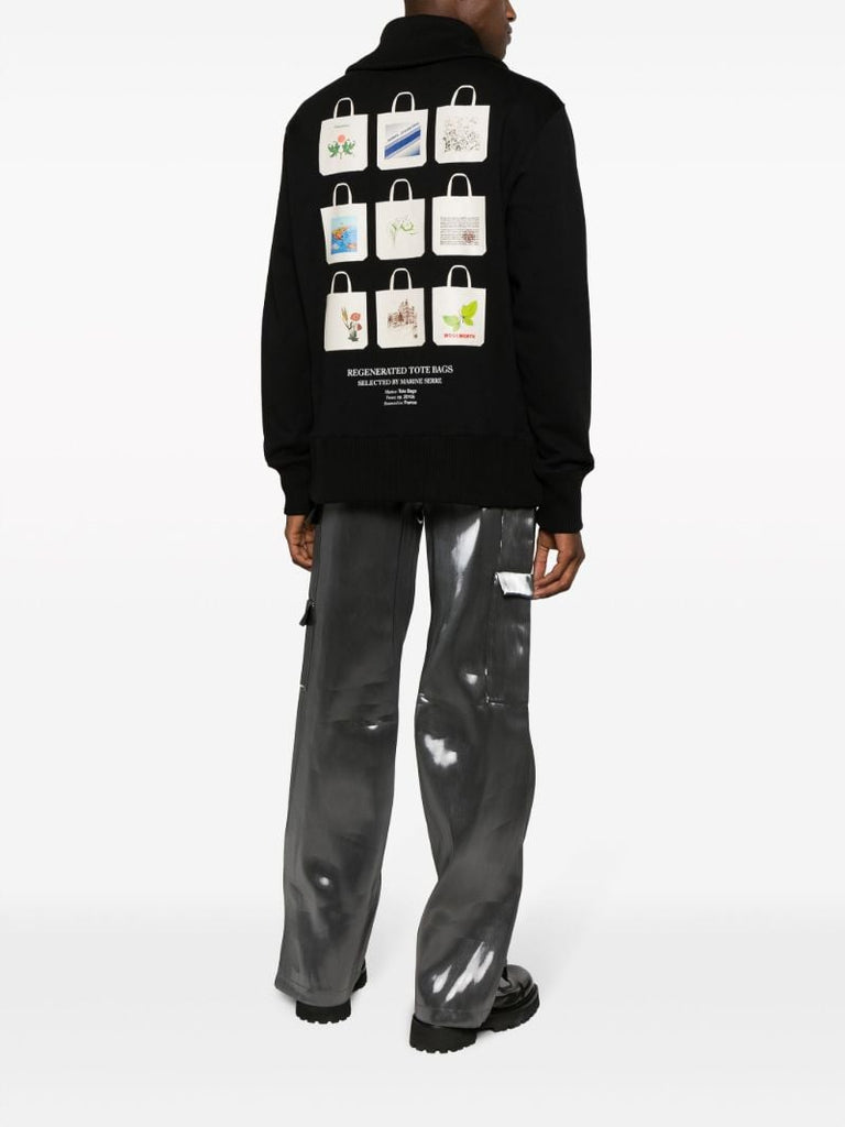 Black Tote Bag-print Sweatshirt