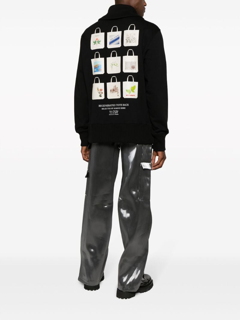Black Tote Bag-print Sweatshirt