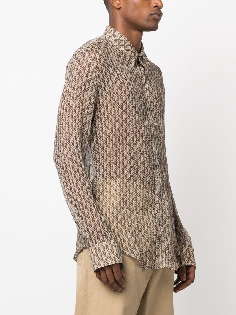 Brown Moon Diamant Silk Shirt