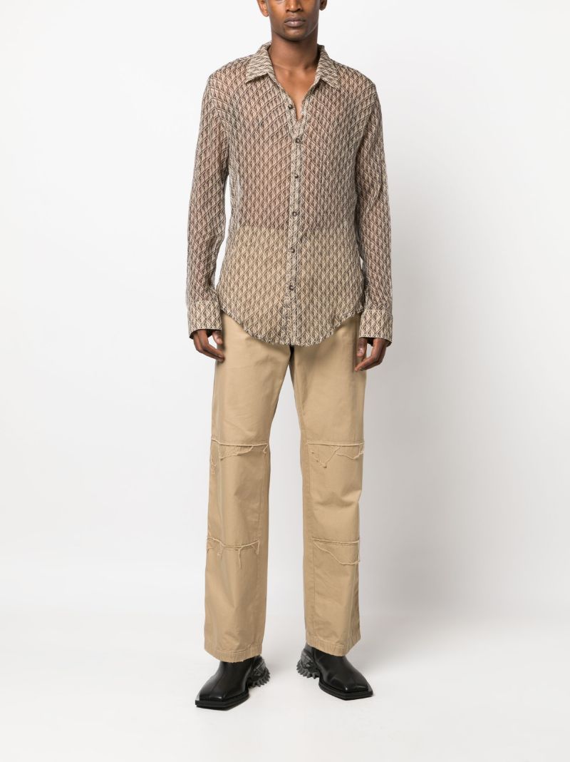 Brown Moon Diamant Silk Shirt