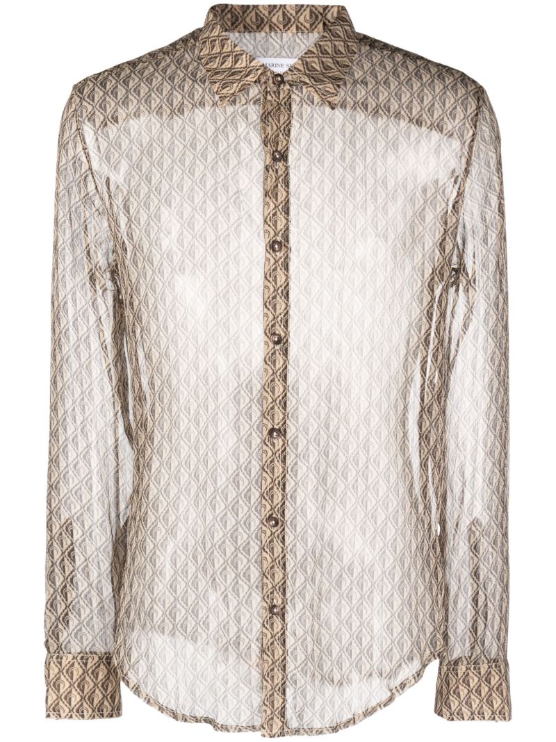 Brown Moon Diamant Silk Shirt