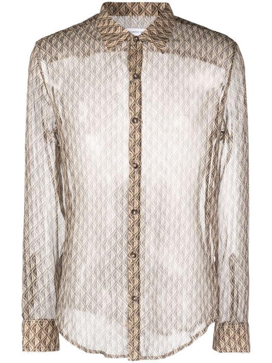 Brown Moon Diamant Silk Shirt