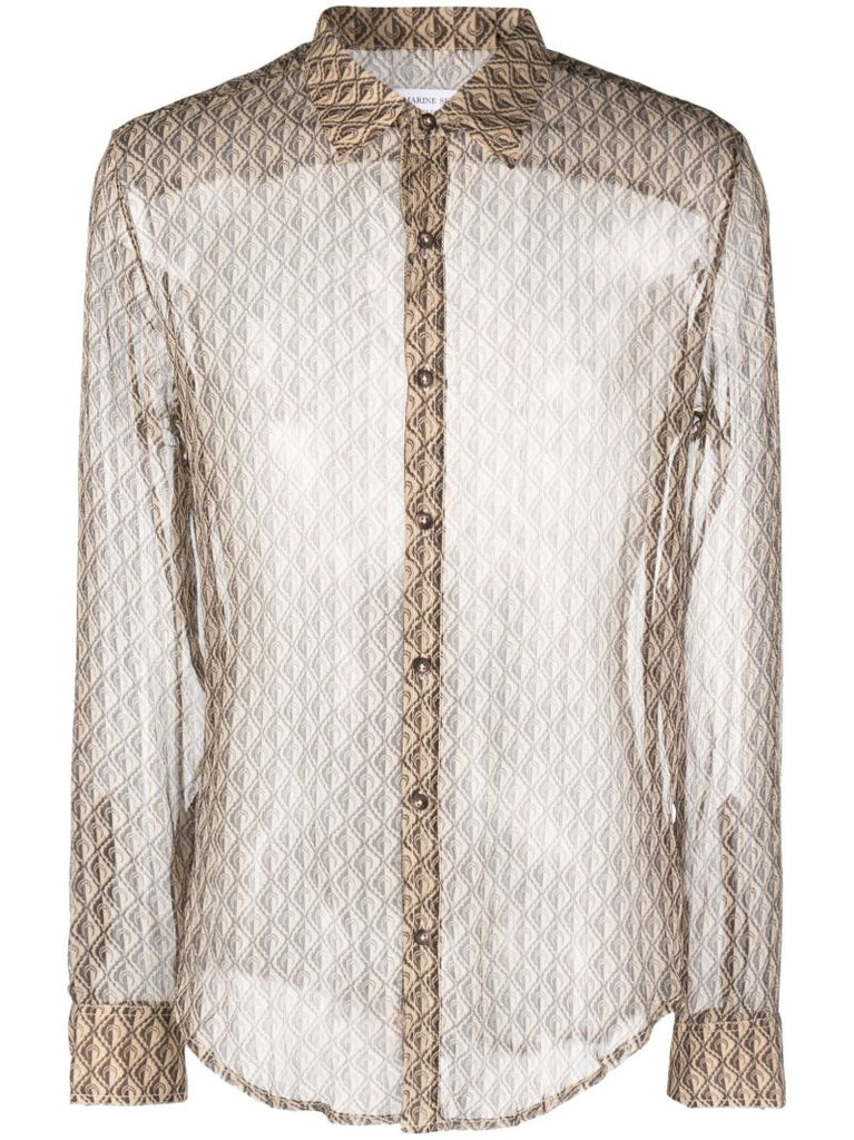 Brown Moon Diamant Silk Shirt
