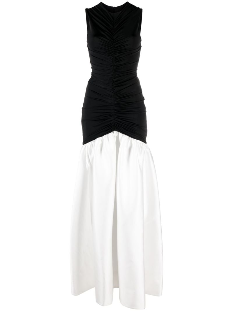 Black Draped Fishtail Gown