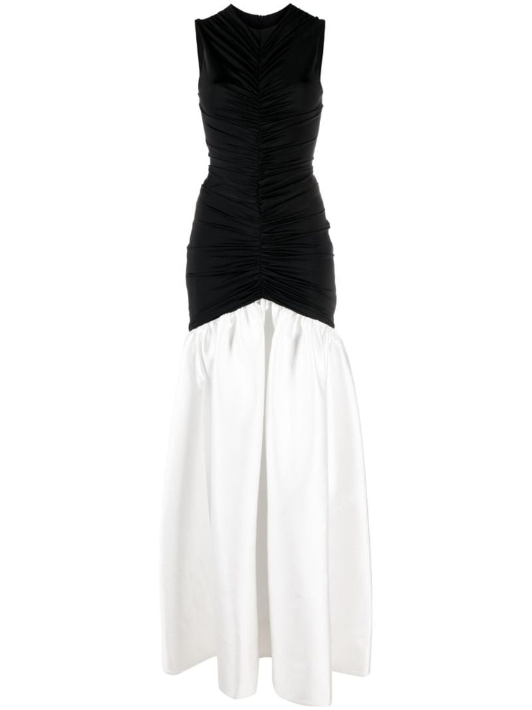 Black Draped Fishtail Gown