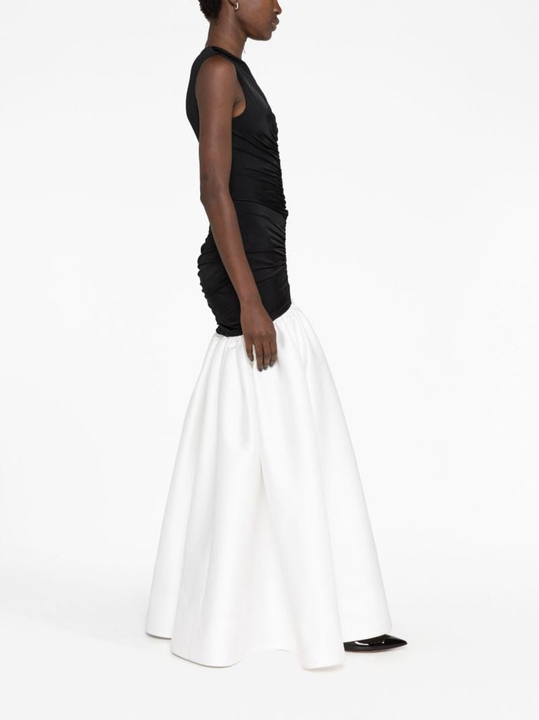 Black Draped Fishtail Gown