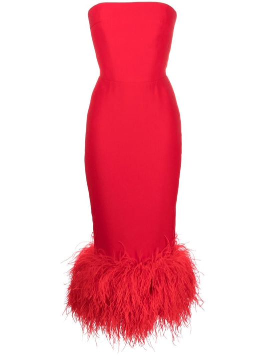 Red Cut-out Halterneck Satin Dress