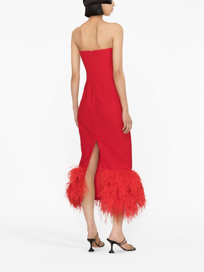Red Cut-out Halterneck Satin Dress