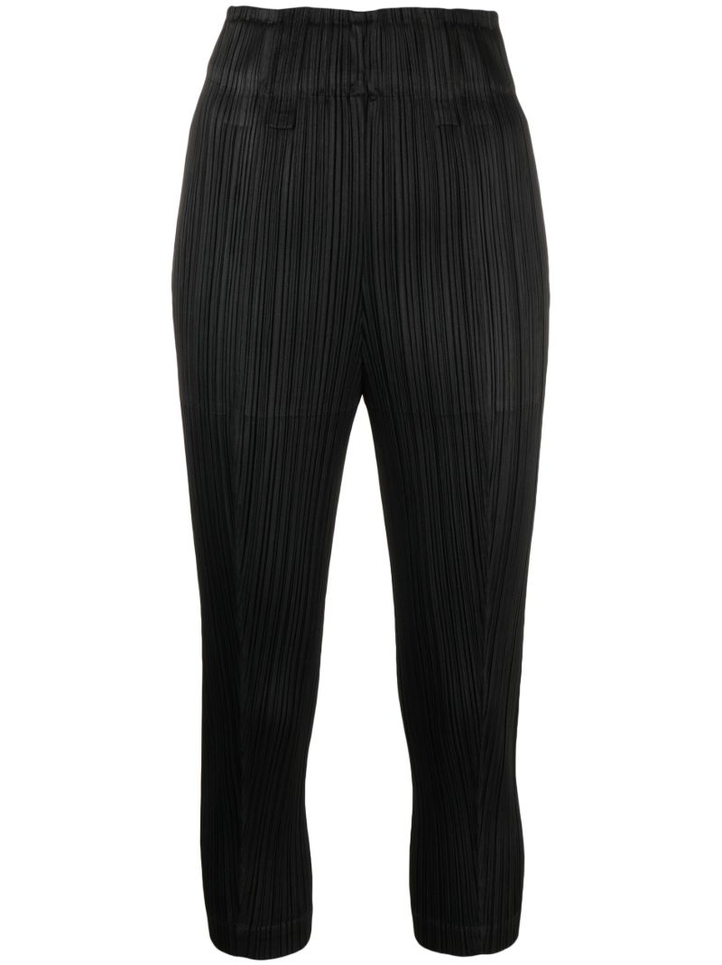 Black Route PlissÃ© Tapered Trousers