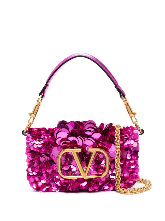 Pink LocÃ_x0083_Â² Small Sequin Shoulder Bag