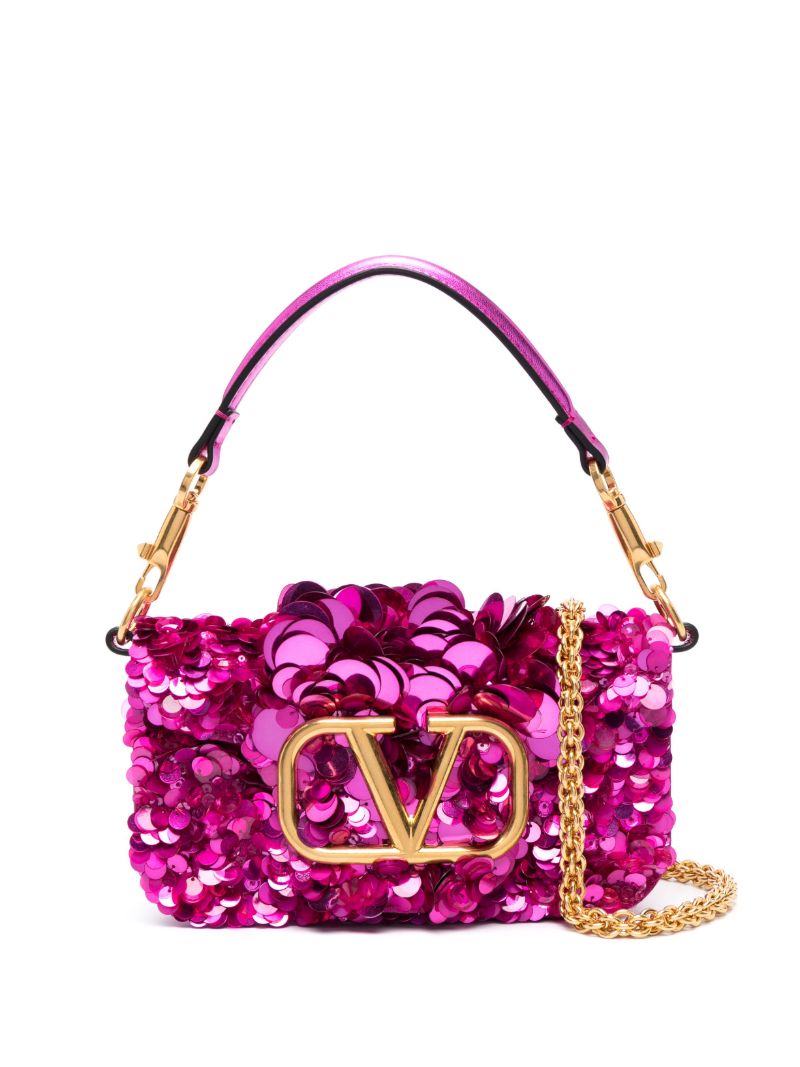 Pink LocÃ_x0083_Â² Small Sequin Shoulder Bag
