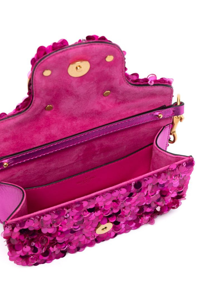 Pink LocÃ_x0083_Â² Small Sequin Shoulder Bag