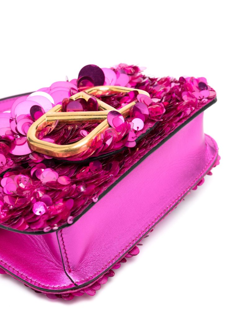 Pink LocÃ_x0083_Â² Small Sequin Shoulder Bag