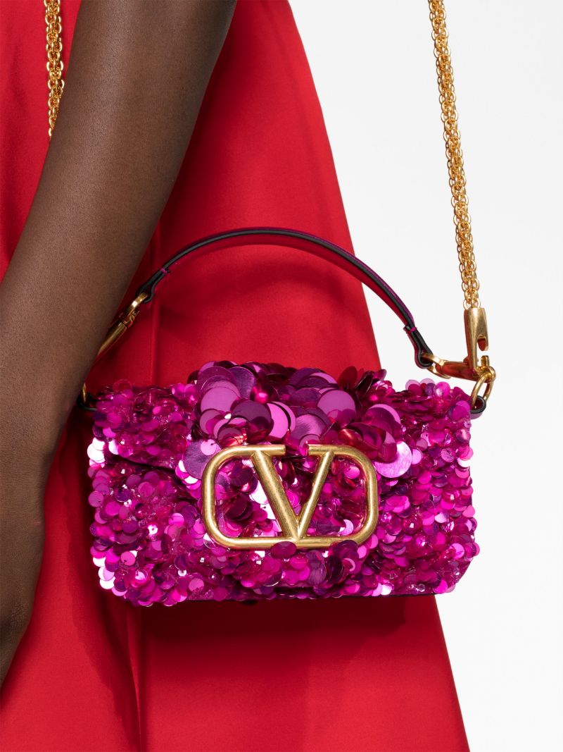 Pink LocÃ_x0083_Â² Small Sequin Shoulder Bag