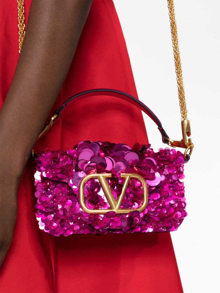 Pink LocÃ_x0083_Â² Small Sequin Shoulder Bag