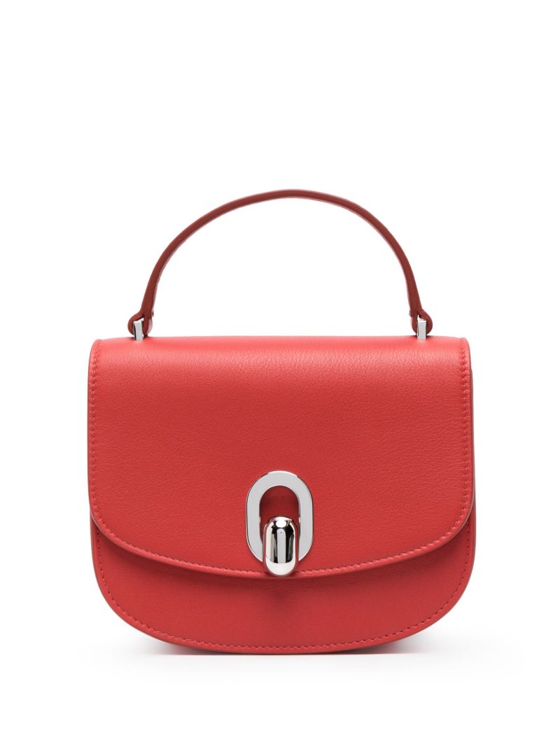 Red Mini Tondo Leather Top Handle Bag